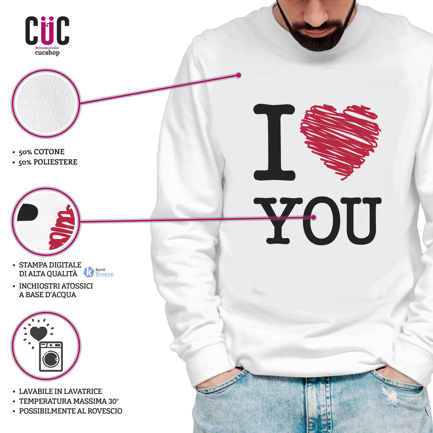 CUC GIROCOLLO SAN VALENTINO I LOVE YOU - Unisex #chooseurcolor