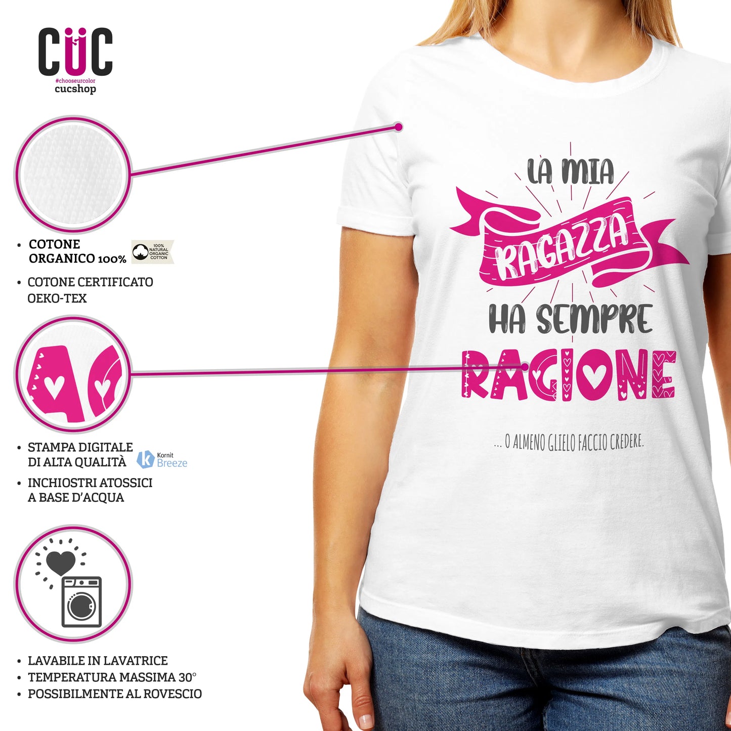 CUC T-SHIRT SAN VALENTINO LA MIA RAGAZZA HA SEMPRE RAGIONE - #chooseurcolor