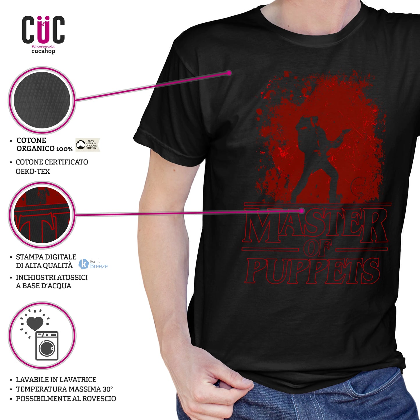 CUC T-SHIRT FILM E SERIE MANIA - EDDIE MASTER OF PUPPETS - STRANGER - SERIE TV #chooseurcolor