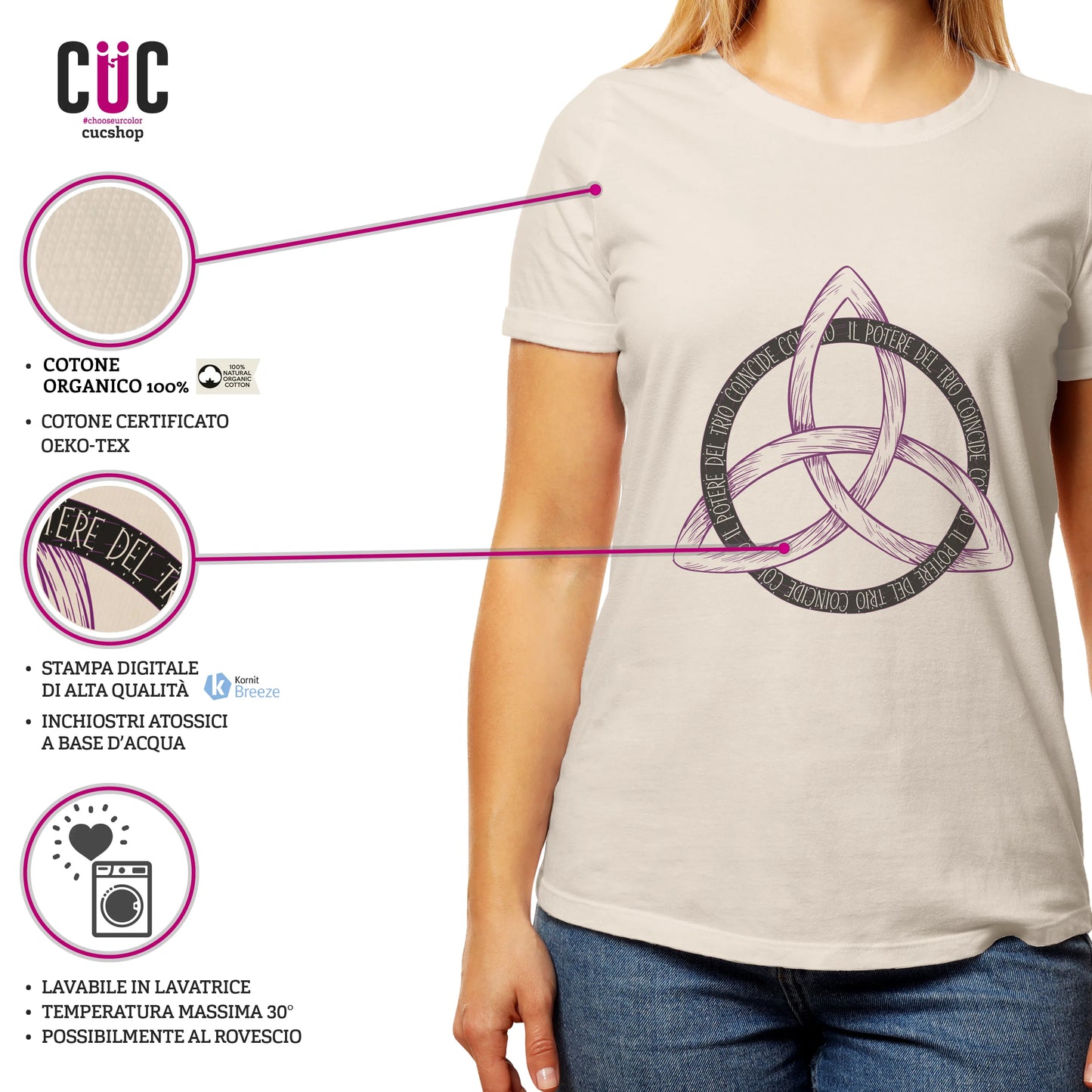 CUC T-SHIRT IL POTERE DEL TRIO - STREGHE - CHARMED - SERIE TV #chooseurcolor