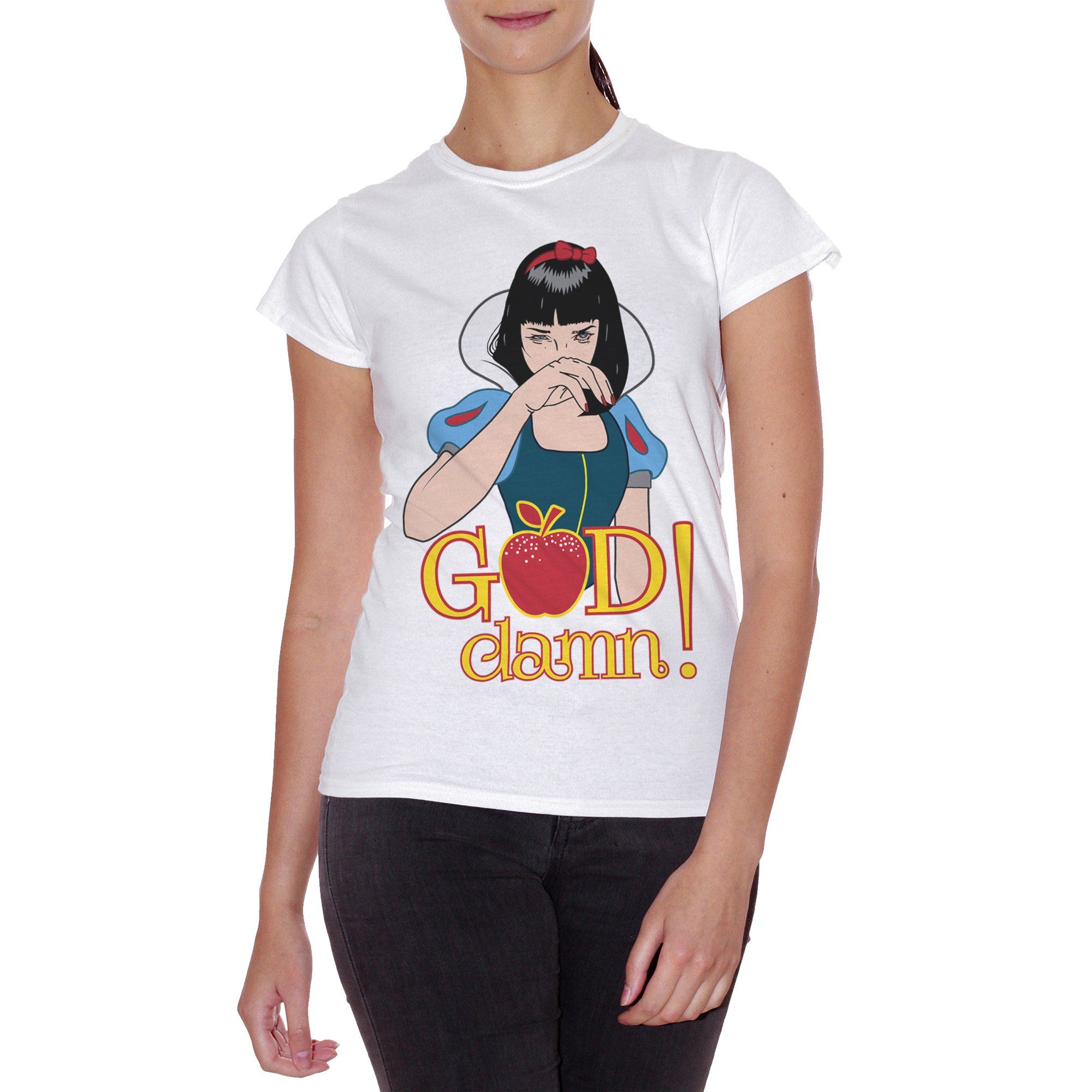 T Shirt Mia Wallace Snow White Biancaneve Cocain FILM