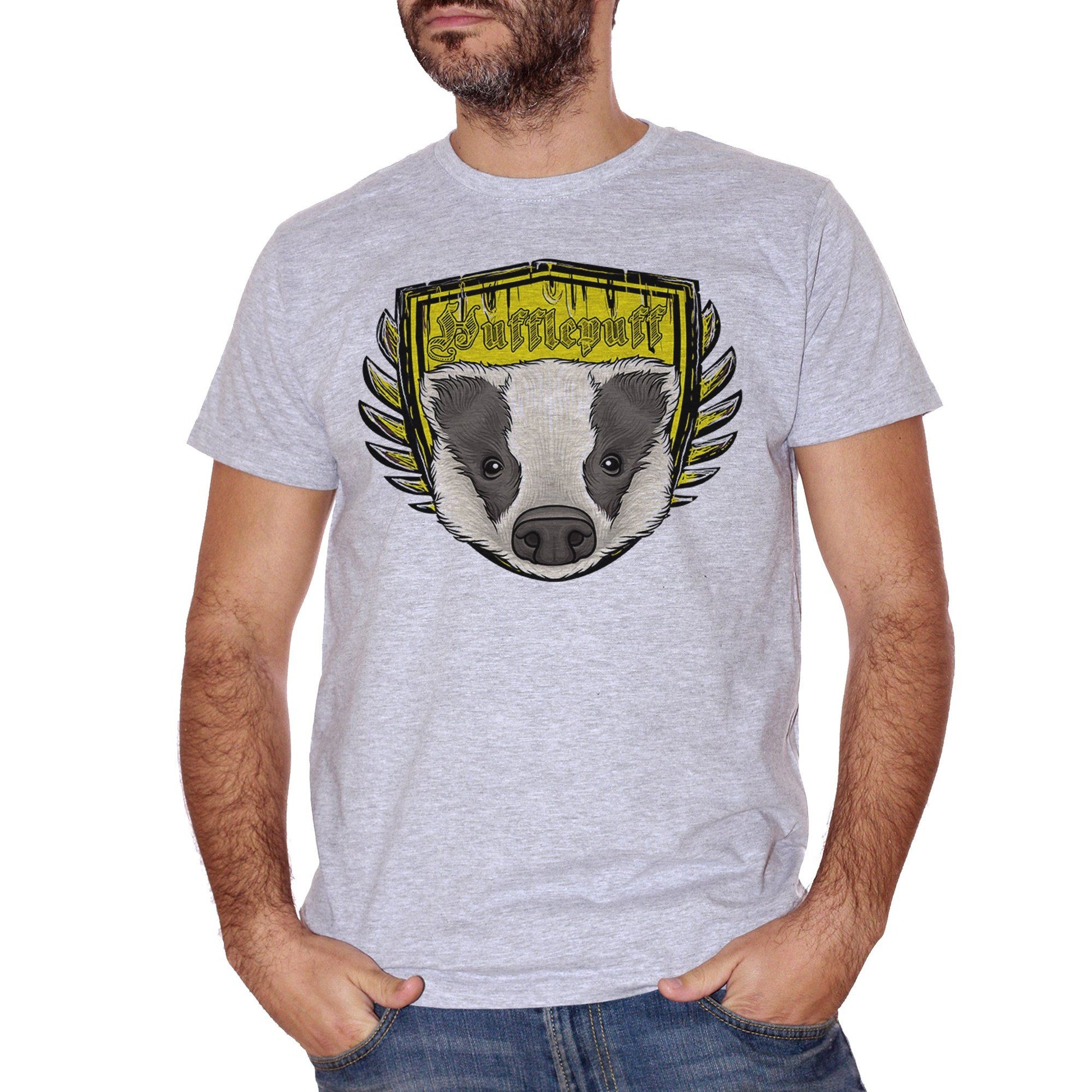 Gray T-Shirt Hufflepuff - FILM CucShop