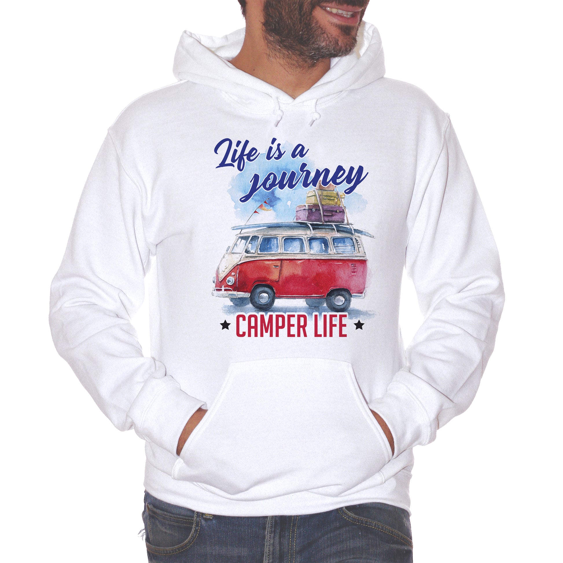 Lavender Felpa Cappuccio Camper Life - Divertente Vita da Campeggiatori - Funny Choose ur Color CucShop