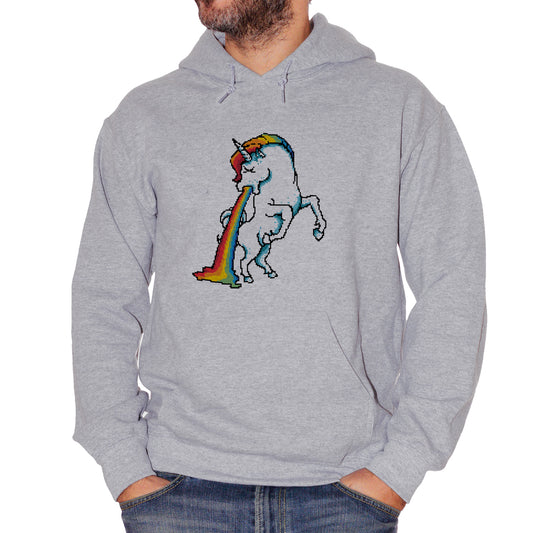 Dark Gray Felpa Cappuccio Unicorn Vomit - Funny Choose ur Color CucShop