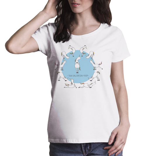 T-Shirt Saluto al sole Unicorni - maglietta divertente Yoga - Sport - #chooseurcolor - CUC chooseurcolor