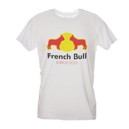 Light Gray T-Shirt Frenchbull - Bull Dog Francese Energy Drink Red Bull - Parodia della Famosa bibita con Il Cane - Choose ur Color Cuc shop