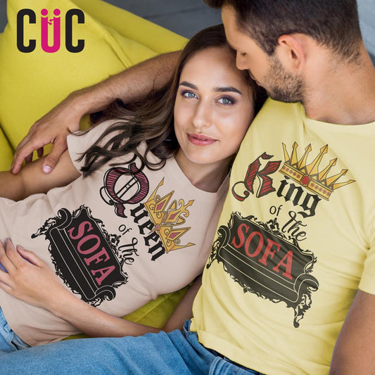 Tan T-shirt King and Queen - Io resto a casa ma con stile - Choose ur Color CucShop