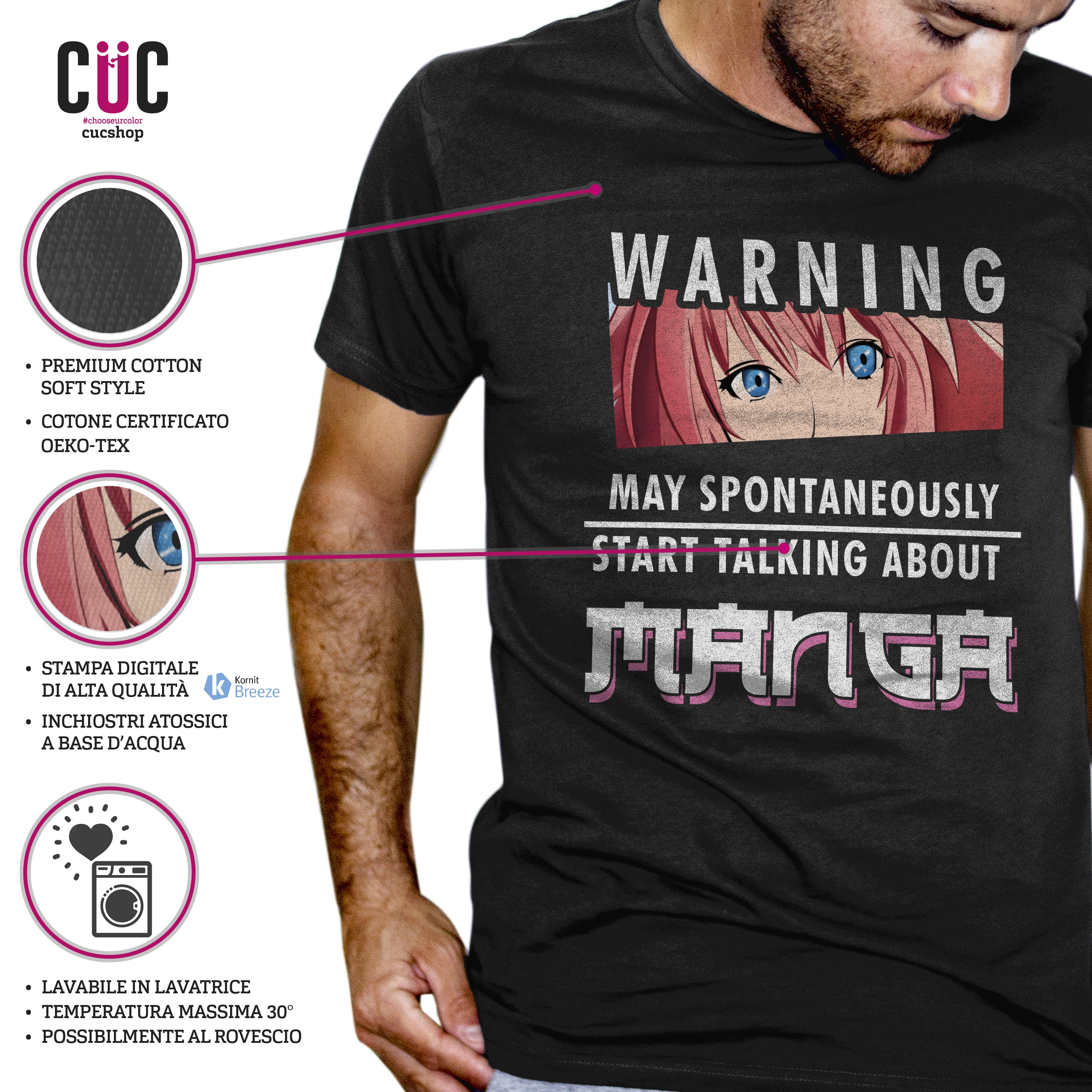 T Shirt Manga lovers fumetti cultura Giapponese chooseurcolor